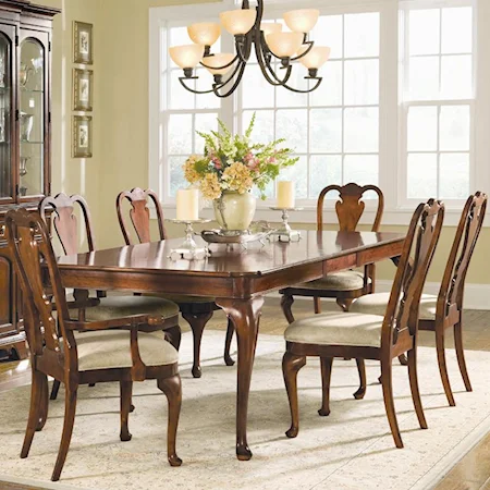 7 Piece Rectangular Dining Table & Splat Back Chair Set